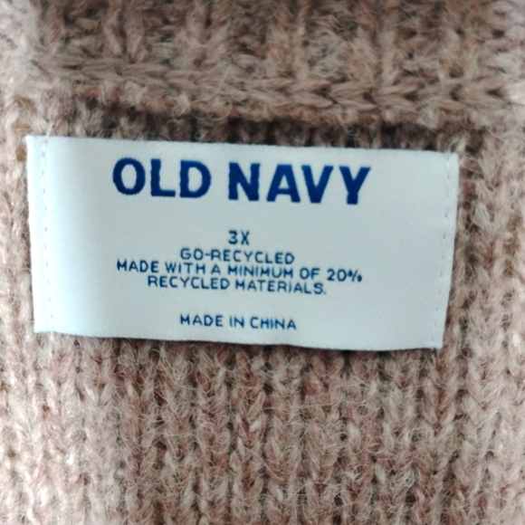 Old Navy Plus 3X NWT Cable Knit Sweater | Taupe Gray Oversized Pullover - Picture 5 of 7